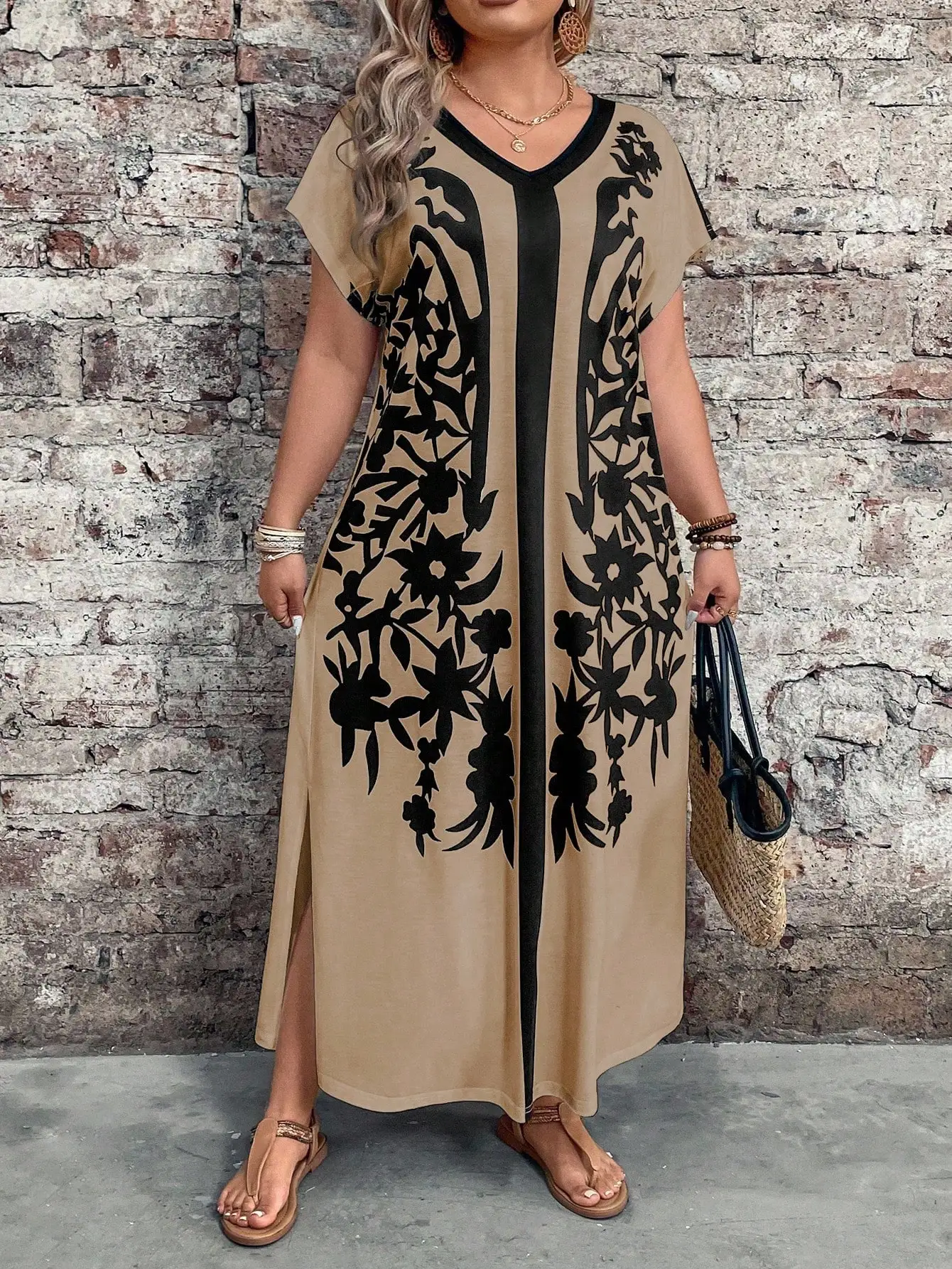 Bohemian Floral Print Short Sleeve Maxi Dress For Women
Bohemian Floral Print Short Sleeve Maxi Dress For Women