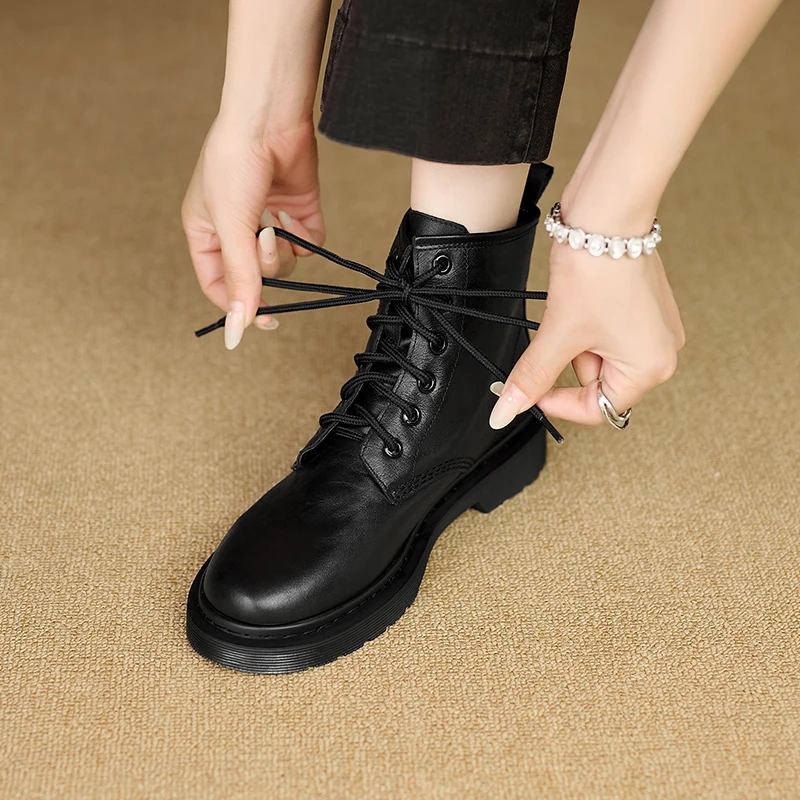 Genuine Leather Women's Shoes, Fashion lace-up side zip Ankle Boots,Chelsea boots casual female short booties shoes size 34-40
Genuine Leather Women's Shoes, Fashion lace-up side zip Ankle Boots,Chelsea boots casual female short booties shoes size 34-40