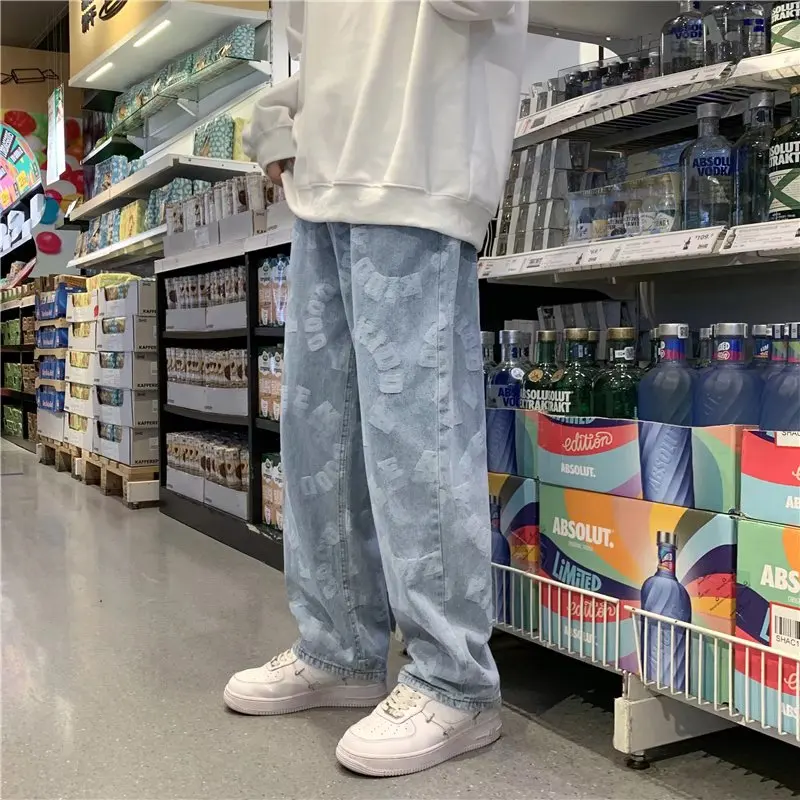 2023 Popularity High Street Retro Fashion Print Straight Leg Baggy Men Denim Trousers Casual Wide Leg Brand Letter Jeans for Men
2023 Popularity High Street Retro Fashion Print Straight Leg Baggy Men Denim Trousers Casual Wide Leg Brand Letter Jeans for Men