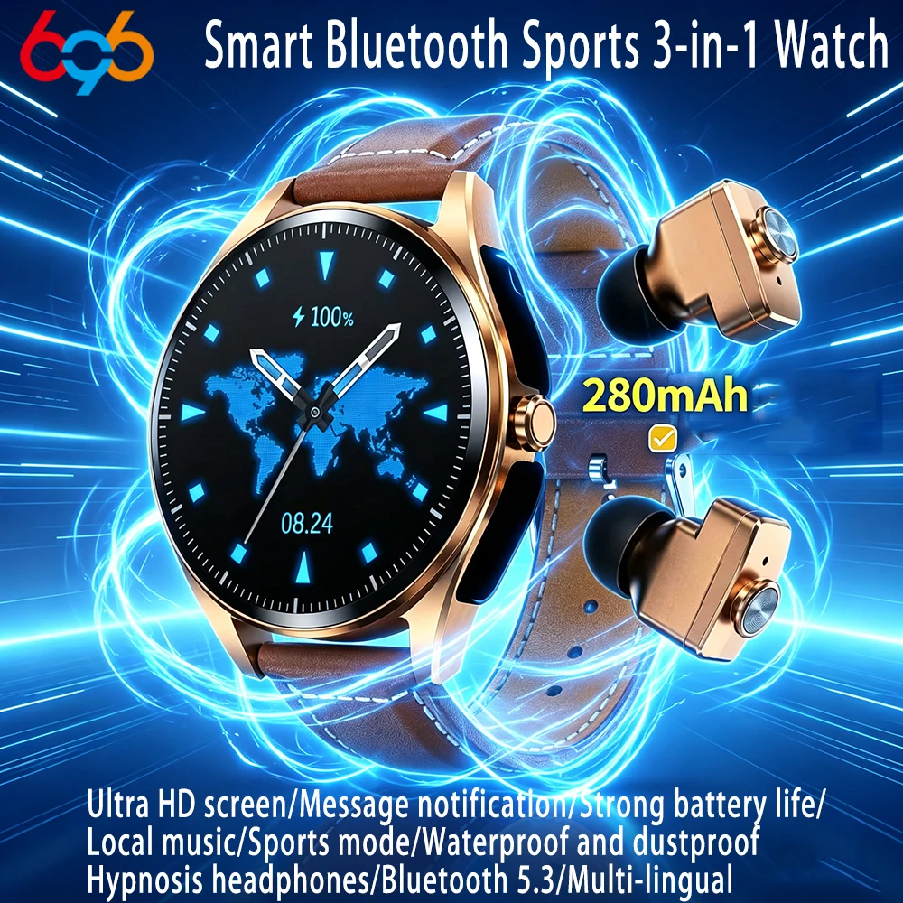 2 In 1 Watches Men Women Smart Watch TWS Bluetooth Headset Music Play Message Push BT Call Smartwatch Waterproof Sports Modes
2 In 1 Watches Men Women Smart Watch TWS Bluetooth Headset Music Play Message Push BT Call Smartwatch Waterproof Sports Modes