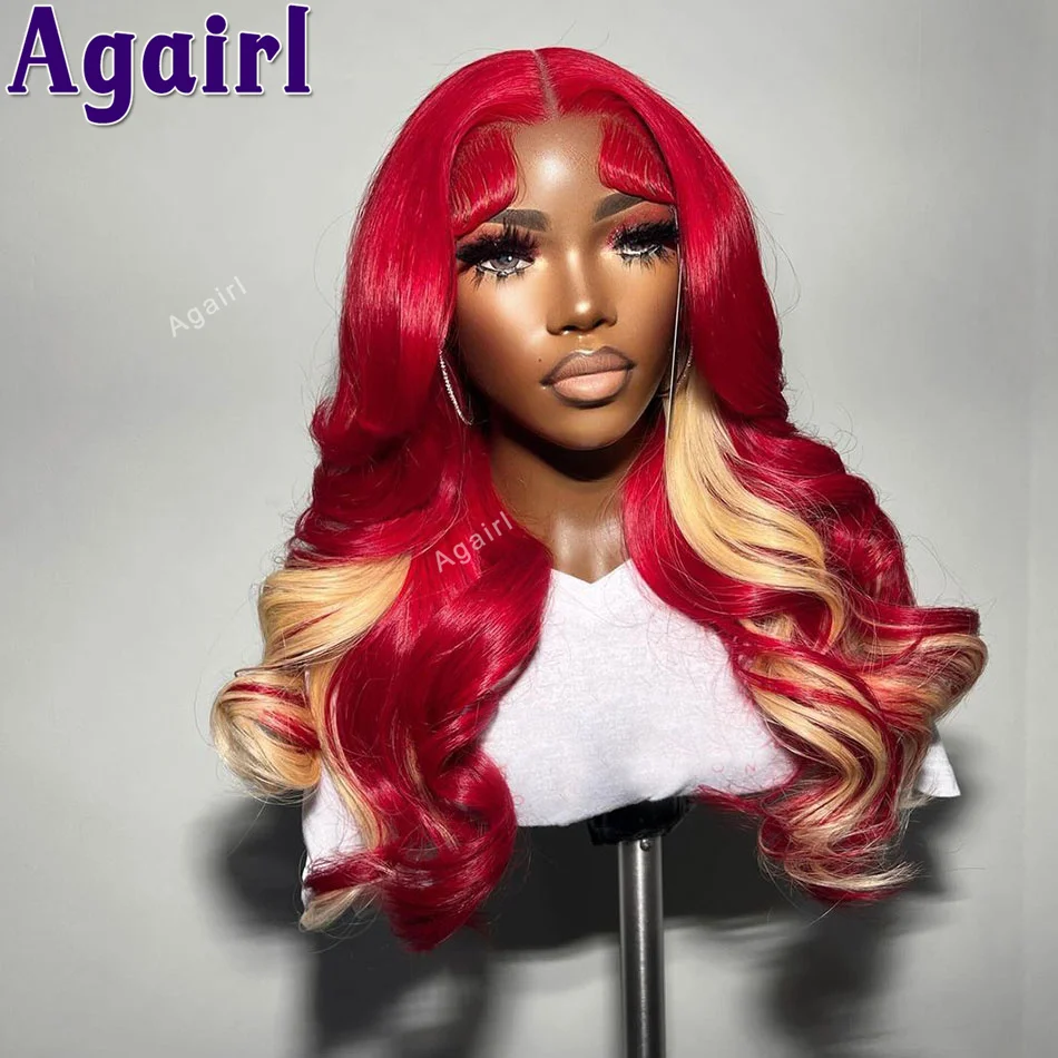 Red with Blonde Highlight Transparent 13X6 13X4 Body Wave Lace Front Human Hair Wigs Ready To Go 32 34 Inch 6x4 Lace Closure Wig
Red with Blonde Highlight Transparent 13X6 13X4 Body Wave Lace Front Human Hair Wigs Ready To Go 32 34 Inch 6x4 Lace Closure Wig