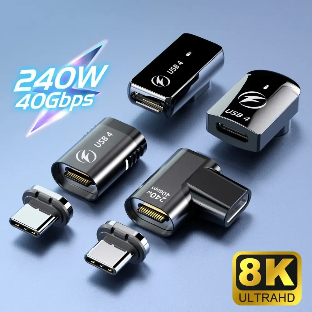 Профессиональный магнитный адаптер USB C 240 Вт, 8K, 60 Гц, PD, преобразователь для быстрой зарядки Type-C, 40 Гбит/с, 90 градусов, USB4 адаптер для ноутбука
Профессиональный магнитный адаптер USB C 240 Вт, 8K, 60 Гц, PD, преобразователь для быстрой зарядки Type-C, 40 Гбит/с, 90 градусов, USB4 адаптер для ноутбука