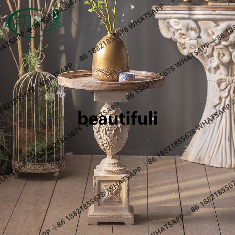 French light luxury carved solid wood small coffee table, homestay wedding decoration retro round table and old sofa edge table
French light luxury carved solid wood small coffee table, homestay wedding decoration retro round table and old sofa edge table