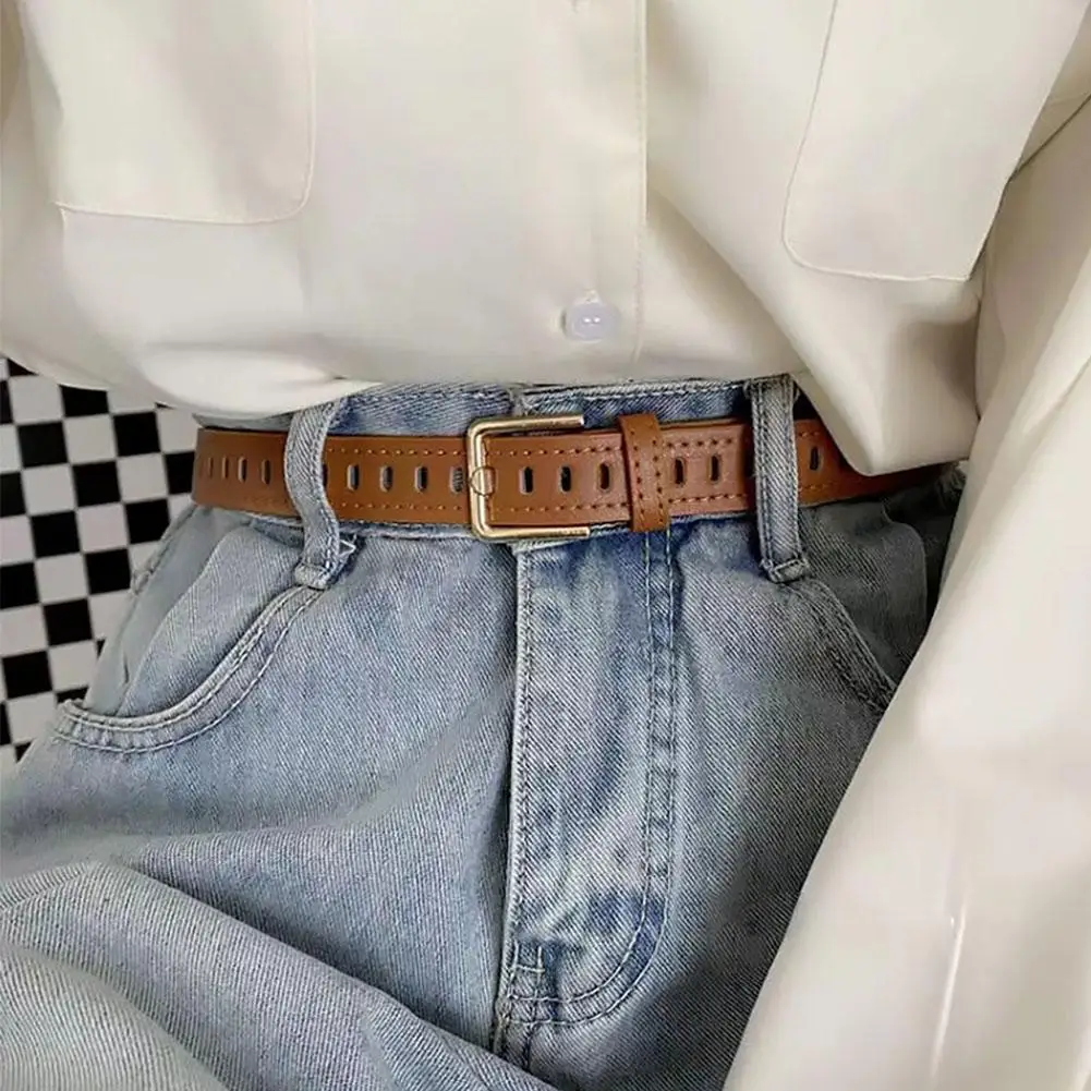 Retro Solid Color Pu Leather Belt,simple Metal Buckle Decorative Jeans Adjustable Buckle,no-hole Belt With Waistband Q5n7
Retro Solid Color Pu Leather Belt,simple Metal Buckle Decorative Jeans Adjustable Buckle,no-hole Belt With Waistband Q5n7