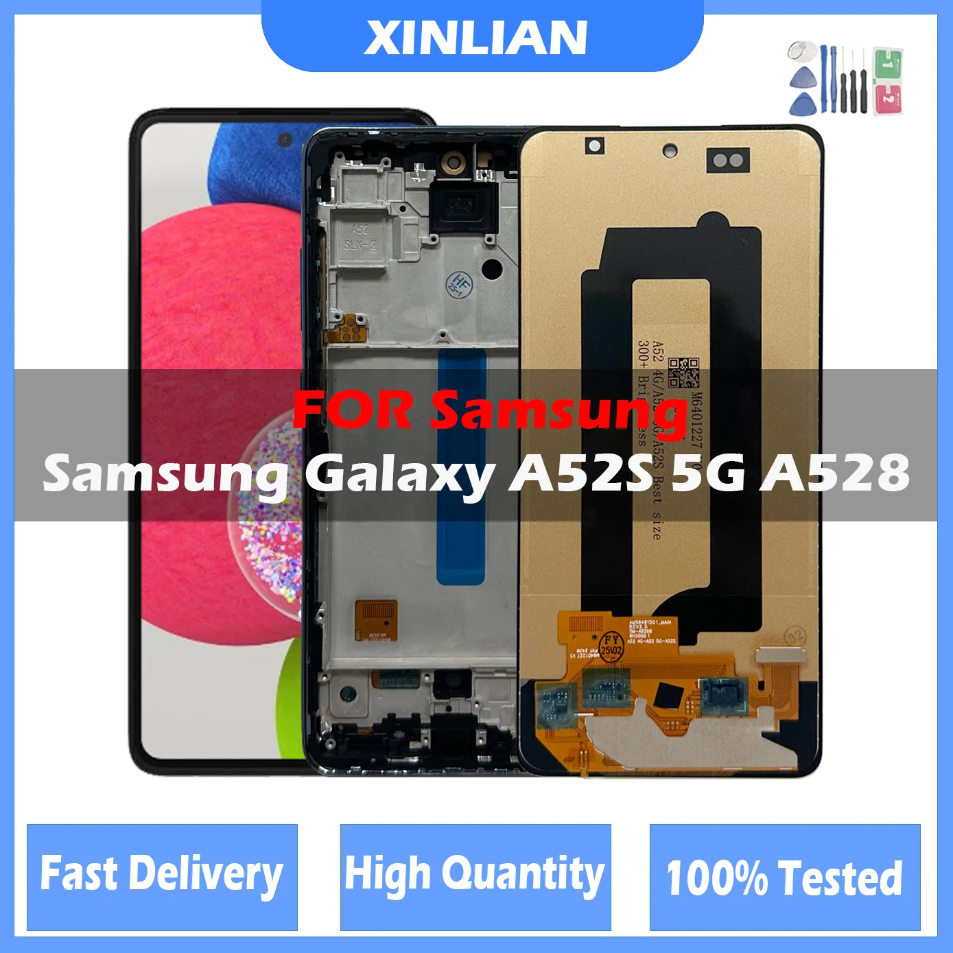 TFT Display Screen Assembly for Samsung Galaxy A52s 5G A528B A528B/DS A528N LCD Display Digital Touch Screen Replacement
TFT Display Screen Assembly for Samsung Galaxy A52s 5G A528B A528B/DS A528N LCD Display Digital Touch Screen Replacement