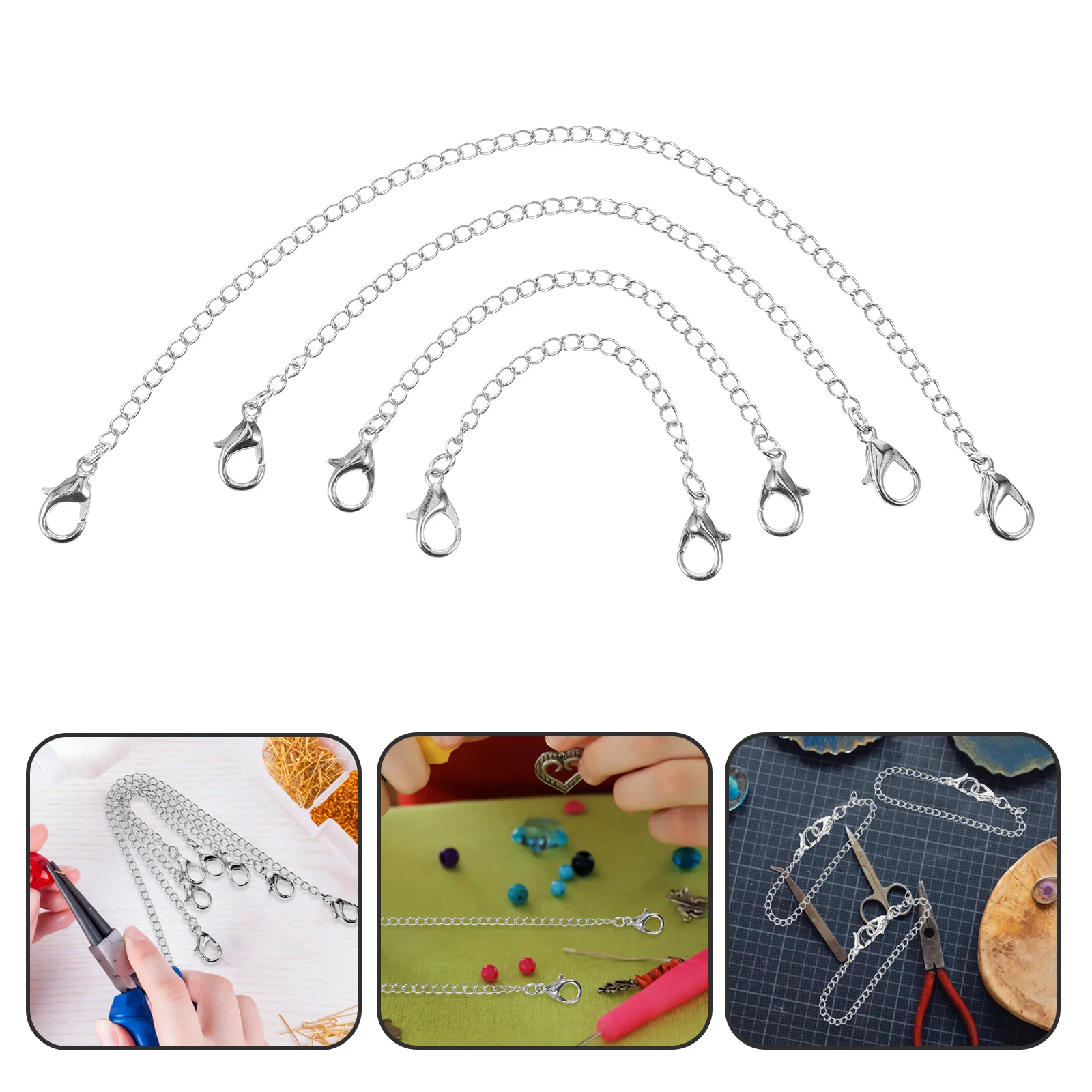 4 Pcs Bracelets Alloy Extension Chain Silver Chains Tails Ending Fashion Necklaces
4 Pcs Bracelets Alloy Extension Chain Silver Chains Tails Ending Fashion Necklaces