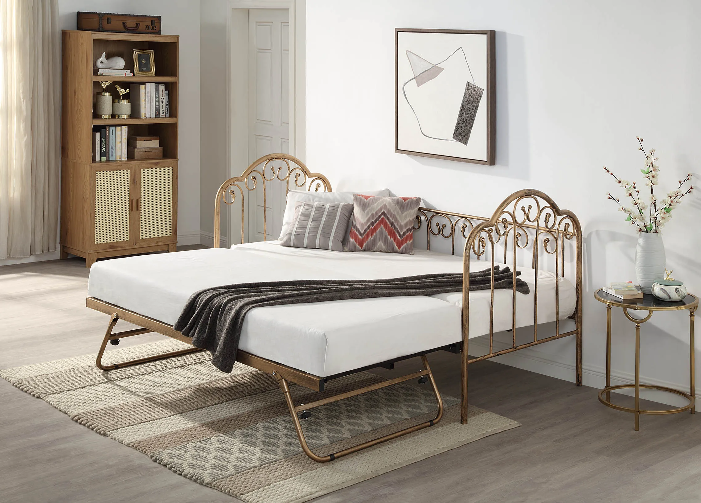 yh-Modern Design Cama Daybed Wrought Iron Metal Daybed Indoor with Extendable Trundle!
yh-Modern Design Cama Daybed Wrought Iron Metal Daybed Indoor with Extendable Trundle!