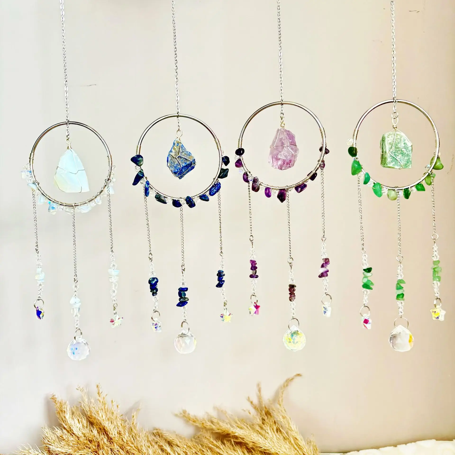Circle Natural Crystal Wind Chimes Rope Hand-tied Flower Accessories Garden Pendants Suncatcher Home Decoration Garden Decors
Circle Natural Crystal Wind Chimes Rope Hand-tied Flower Accessories Garden Pendants Suncatcher Home Decoration Garden Decors