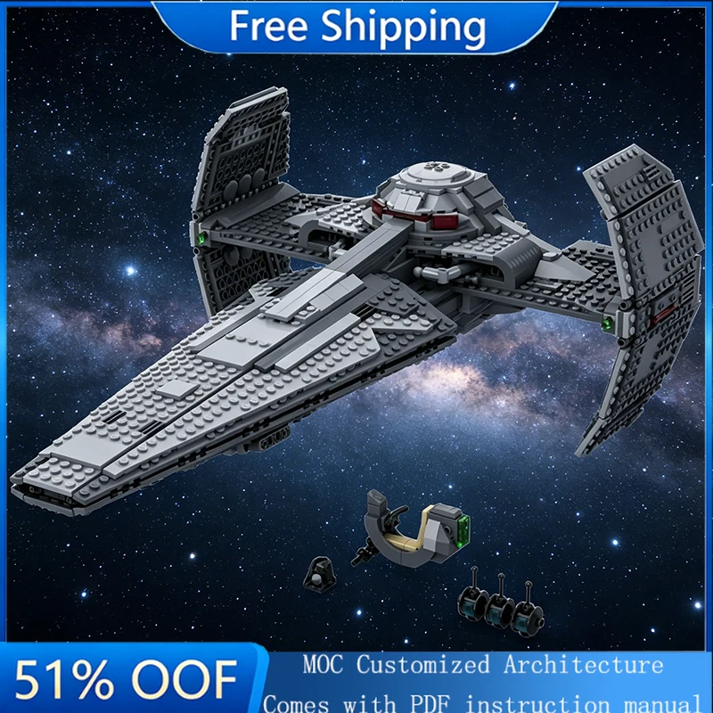 NEW 1445 PCS War Series Famous Film Infiltrator Scimitar Sith With Interior Moc Spaceship Model Building Blocks Bricks Toys Gift
NEW 1445 PCS War Series Famous Film Infiltrator Scimitar Sith With Interior Moc Spaceship Model Building Blocks Bricks Toys Gift