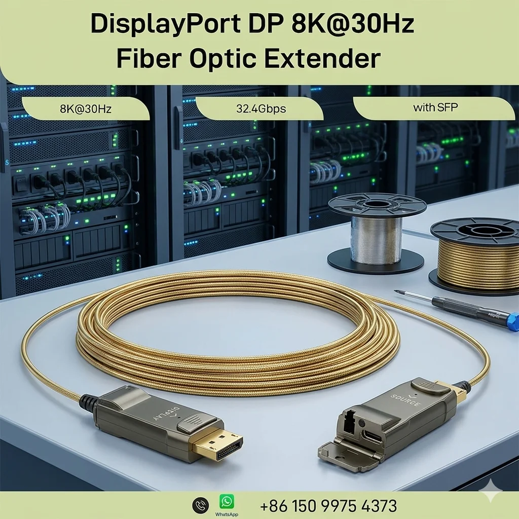 8K DP1.4 Fiber Extender 32.4Gbps OM3/OM4 LC 300M DisplayPort Fiber Cable Converter TX RX AUX HPD HDCP2.2
8K DP1.4 Fiber Extender 32.4Gbps OM3/OM4 LC 300M DisplayPort Fiber Cable Converter TX RX AUX HPD HDCP2.2