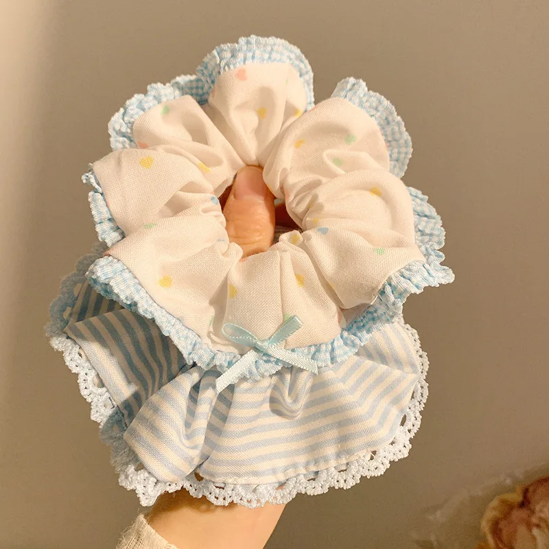 New Scrunchies Blue Bow Striped Lace Hair Tie Sweet Fresh Elastic Hairs Band Girls Women Hair Accessories
New Scrunchies Blue Bow Striped Lace Hair Tie Sweet Fresh Elastic Hairs Band Girls Women Hair Accessories