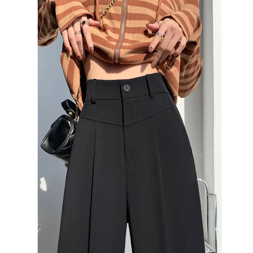 Women's Y2K Clothes Black Thin Straight Casual Dragging High Waist Trousers Korean Suits Tailoring Pants Summer Clothing 2023
Women's Y2K Clothes Black Thin Straight Casual Dragging High Waist Trousers Korean Suits Tailoring Pants Summer Clothing 2023