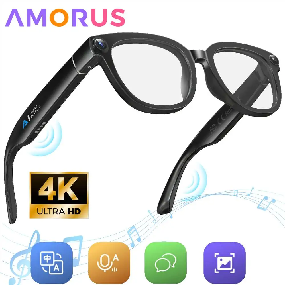 AI Smart Glasses 13MP 4K Real Time Translation Voice Control with Auto-Chromatic Lenses Voice Assistant Control Smart Glasses
AI Smart Glasses 13MP 4K Real Time Translation Voice Control with Auto-Chromatic Lenses Voice Assistant Control Smart Glasses