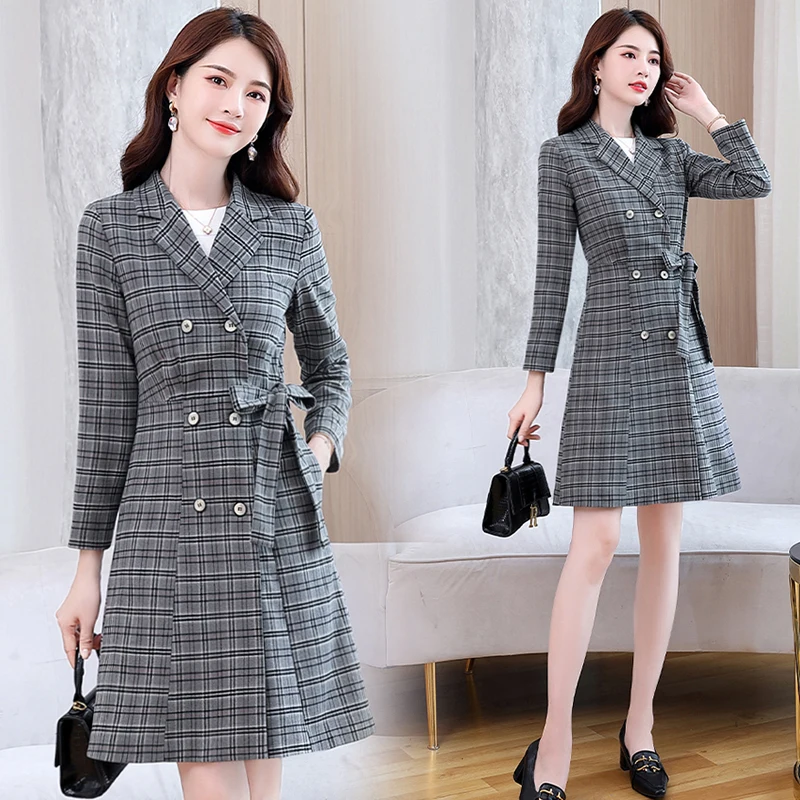 Plaid Trench Coat For Women's Spring 2023 New Korean Long Cardigan Windbreaker Work Jacket Goddess Fan Long-Sleeved Clothes Tops
Plaid Trench Coat For Women's Spring 2023 New Korean Long Cardigan Windbreaker Work Jacket Goddess Fan Long-Sleeved Clothes Tops