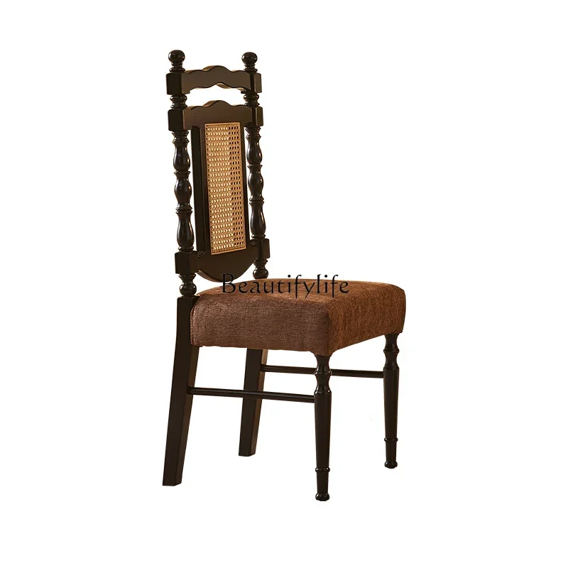 P13French retro dining chair household solid wood backrest book desk and chair
P13French retro dining chair household solid wood backrest book desk and chair