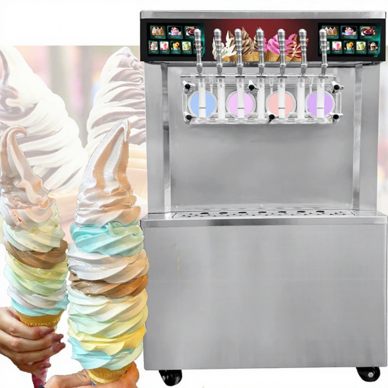Commercial Ice Cream Maker Stainless Steel Electric Frozen Yogurt Machine Standtop 4+3 Flavors Soft Ice Cream Machine
Commercial Ice Cream Maker Stainless Steel Electric Frozen Yogurt Machine Standtop 4+3 Flavors Soft Ice Cream Machine