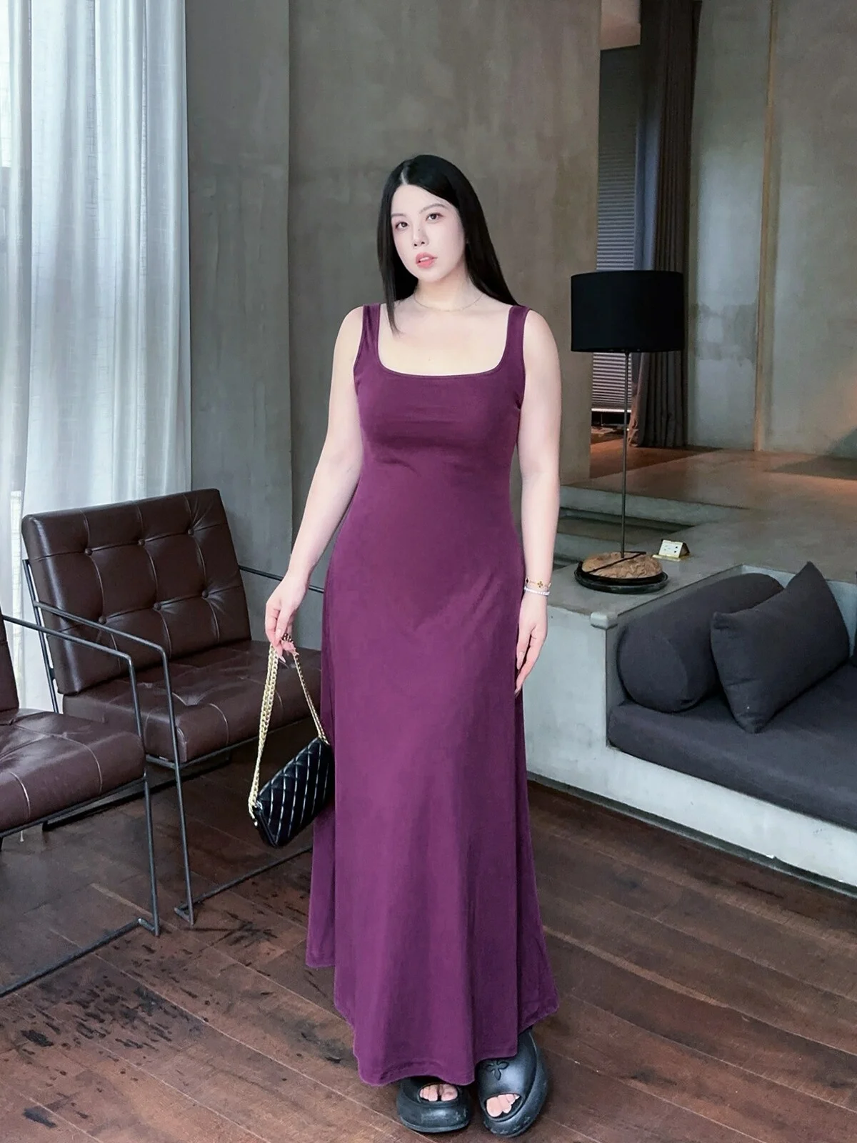plus Size Women's Dress Square Collar Slimming Waist Wide Shoulder Straps Long Summer Dress Cotton A-Line Skirt Style
plus Size Women's Dress Square Collar Slimming Waist Wide Shoulder Straps Long Summer Dress Cotton A-Line Skirt Style