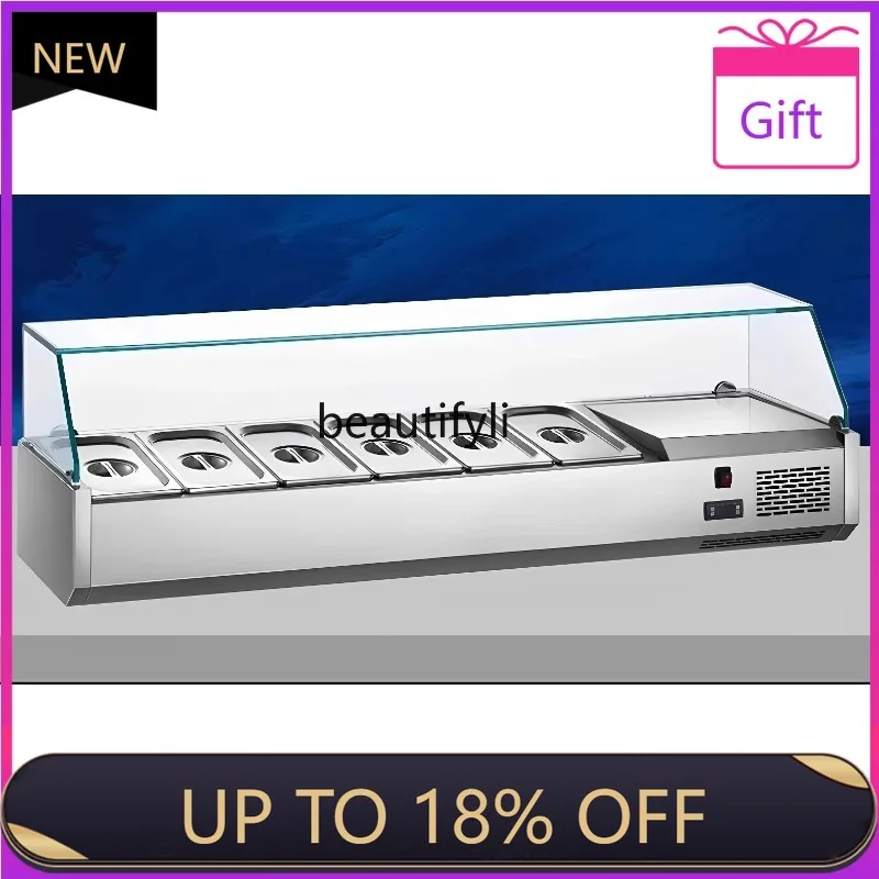 Z189 a56 Commercial Fresh-Keeping Countertop Refrigerated Display Cabinet Salad Table Desktop Pizza Operation Table Sprinkling T
Z189 a56 Commercial Fresh-Keeping Countertop Refrigerated Display Cabinet Salad Table Desktop Pizza Operation Table Sprinkling T