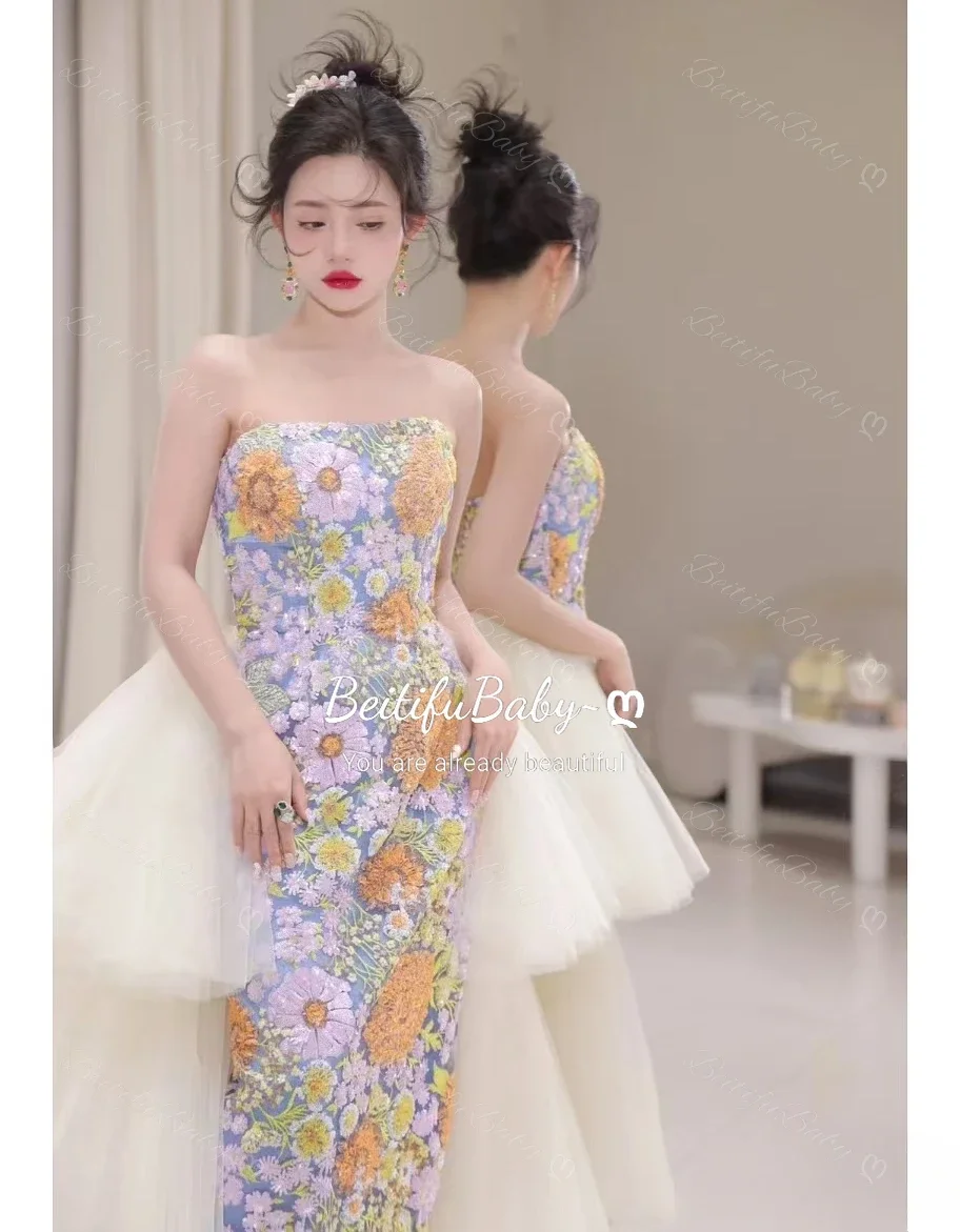 Customized Chinese Style Women's Mermaid Evening Dress Embroidery Strapless Light Luxury Gown Vintage Formal Dresses for Women
Customized Chinese Style Women's Mermaid Evening Dress Embroidery Strapless Light Luxury Gown Vintage Formal Dresses for Women