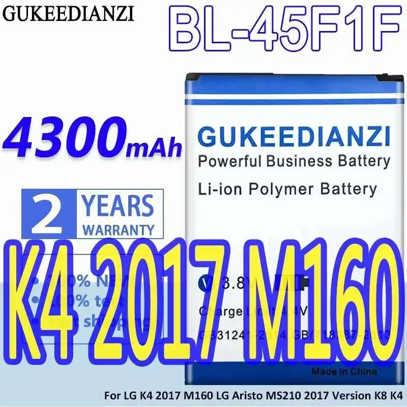 Долговечный BL-45F1F для LG K4 2017 M160 Aristo MS210 2017 Версия K8 K4 BL 45F1F Не для K3 4300 мАч Аккумулятор для мобильного телефона
Долговечный BL-45F1F для LG K4 2017 M160 Aristo MS210 2017 Версия K8 K4 BL 45F1F Не для K3 4300 мАч Аккумулятор для мобильного телефона