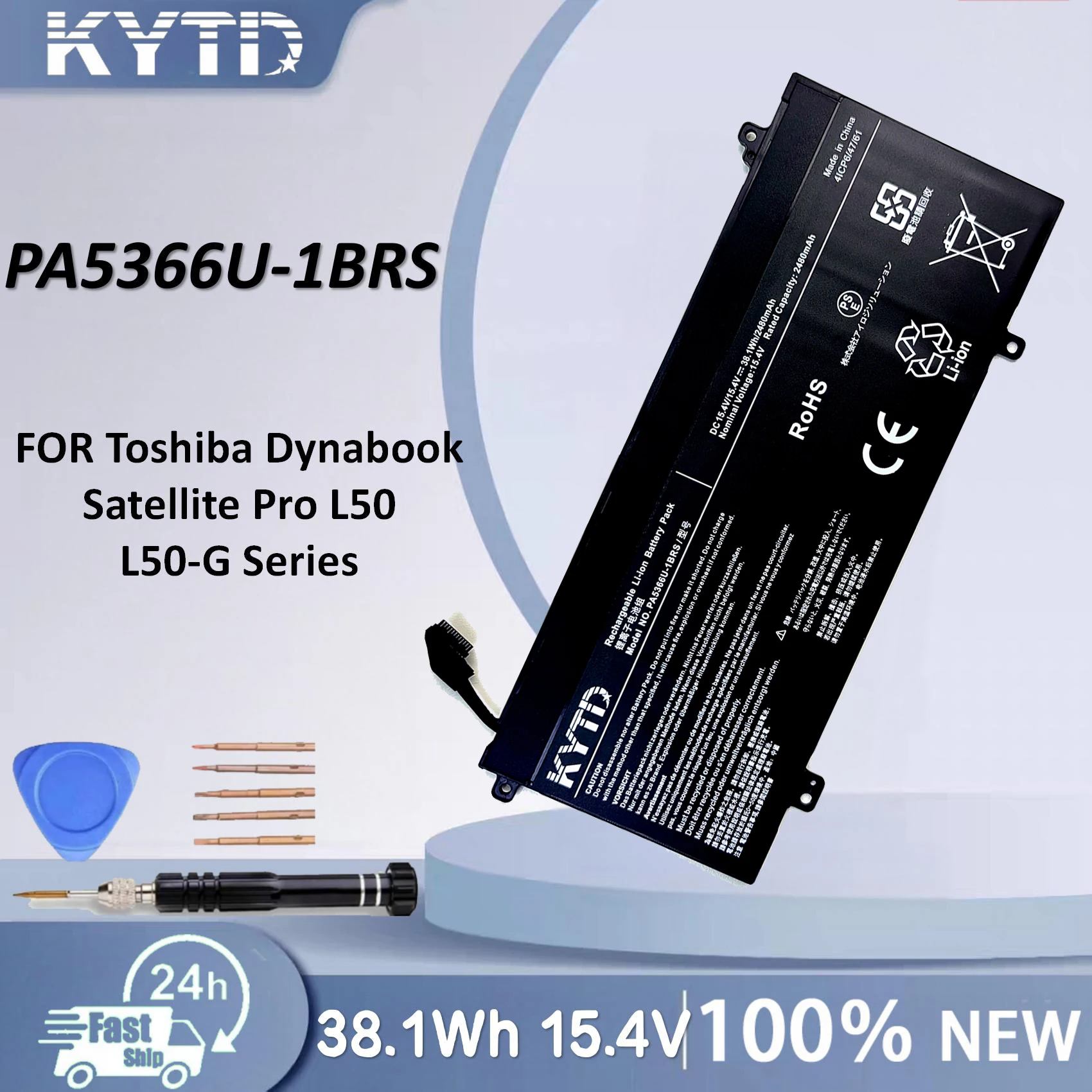 KYTD Laptop Battery PA5366U-1BRS 15.4V 38.1Wh For Toshiba Dynabook Satellite Pro L50 L50-G Series 4ICP6/47/61 PA5366 PA5366u
KYTD Laptop Battery PA5366U-1BRS 15.4V 38.1Wh For Toshiba Dynabook Satellite Pro L50 L50-G Series 4ICP6/47/61 PA5366 PA5366u