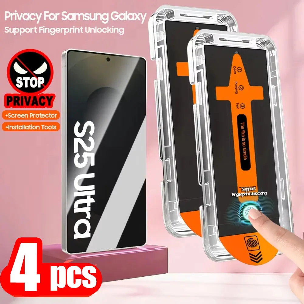 1-4PCS Privacy Dust Free Fingerprint Unlock For Samsung S25 Ultra S26 Ultra S25 S26 Edge S25 S24 S23 S21 Plus S22 Tempered Glass
1-4PCS Privacy Dust Free Fingerprint Unlock For Samsung S25 Ultra S26 Ultra S25 S26 Edge S25 S24 S23 S21 Plus S22 Tempered Glass