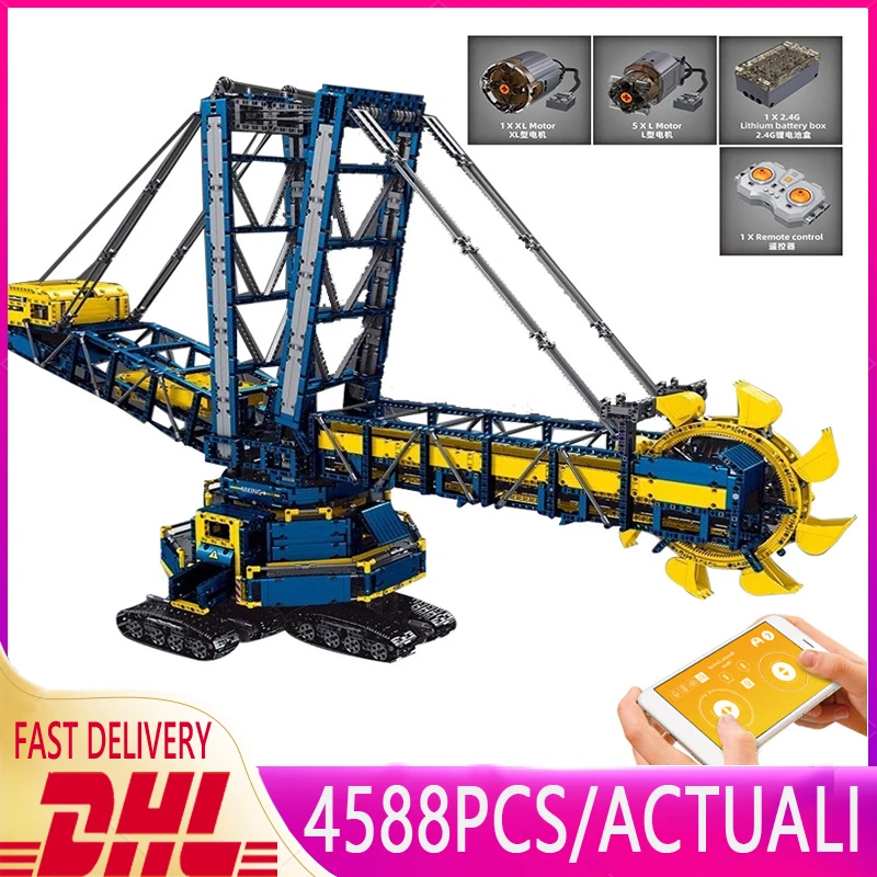 MOULD KING 17006 High-Tech Motorized Bucket Wheel Excavator Model Toys Building Blocks For Children Birthday Christmas Gifts
MOULD KING 17006 High-Tech Motorized Bucket Wheel Excavator Model Toys Building Blocks For Children Birthday Christmas Gifts