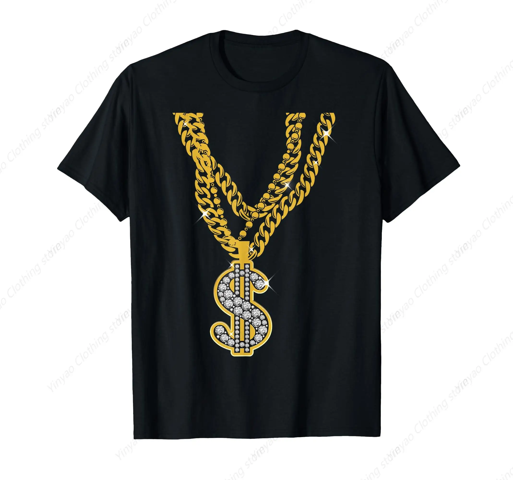 Golden Chain Fun Cool Street Fashion Men's and Women's T-shirts Cotton Men's Clothing Casual Loose Fit Shirt
Golden Chain Fun Cool Street Fashion Men's and Women's T-shirts Cotton Men's Clothing Casual Loose Fit Shirt