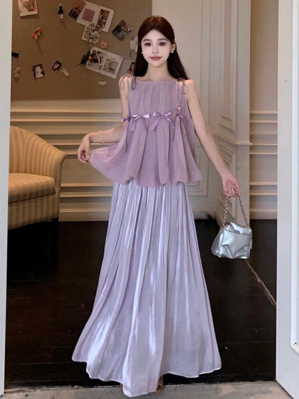 Fashionable Summer 2026 Women's Ensemble Elegant High Waist Skirt And Top Set Knot Long Skirt Two Piece Suit
Fashionable Summer 2026 Women's Ensemble Elegant High Waist Skirt And Top Set Knot Long Skirt Two Piece Suit