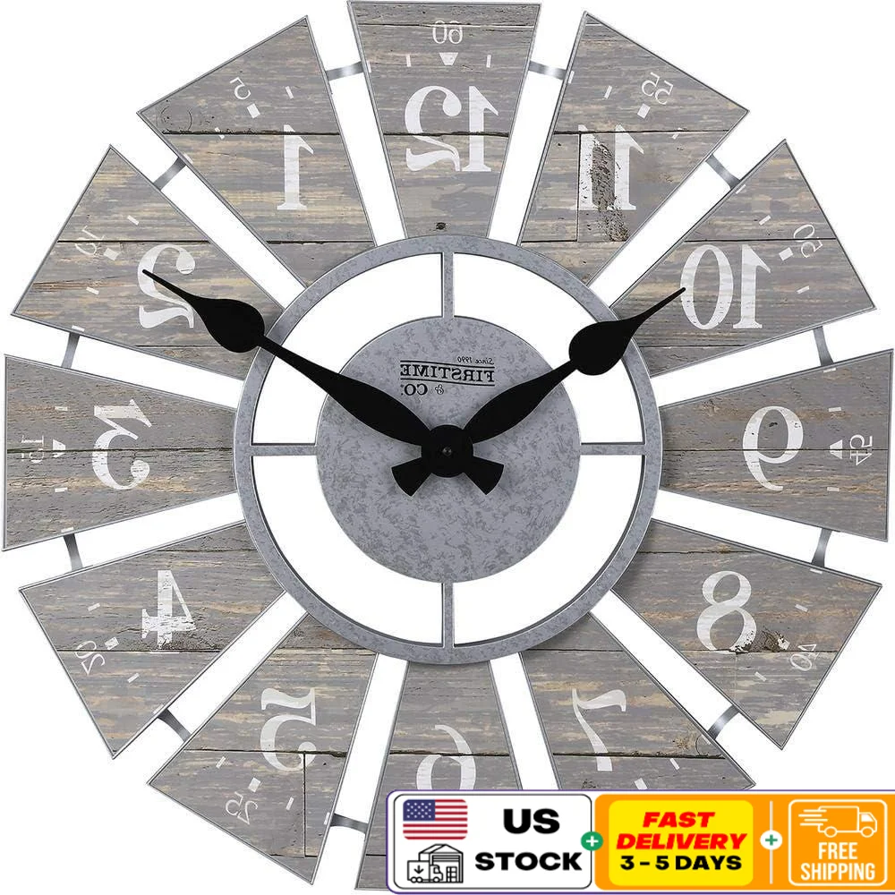 Large Vintage Windmill Wall Clock 24 Inch Round Battery Operated Analog Clock Living Room Office Decor
Large Vintage Windmill Wall Clock 24 Inch Round Battery Operated Analog Clock Living Room Office Decor