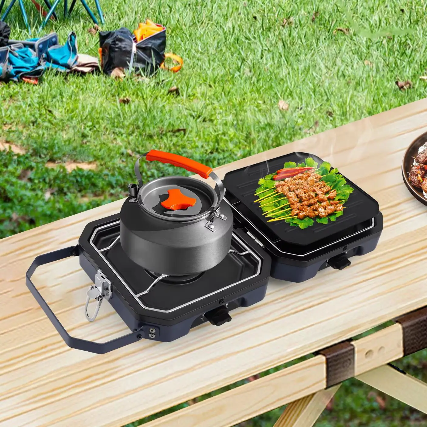 2 Burners Portable Camping Gas Stove 2.3+2.3KW Non-stick Coating Stainless Steel Folding Outdoor BBQ Cooking Stove for Camping Picnic
2 Burners Portable Camping Gas Stove 2.3+2.3KW Non-stick Coating Stainless Steel Folding Outdoor BBQ Cooking Stove for Camping Picnic