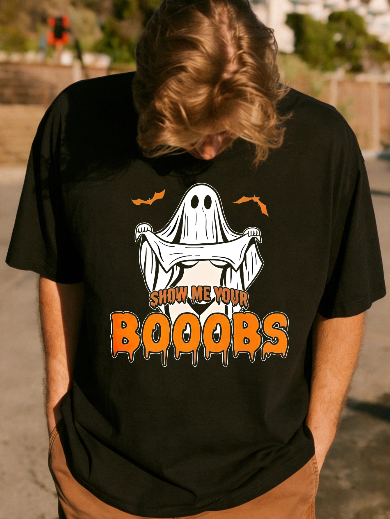 Oversized Mens Funny Ghost BOOOBS Printed Cotton Short Sleeve T Shirt Men Summer Casual Tee Gift for Him
Oversized Mens Funny Ghost BOOOBS Printed Cotton Short Sleeve T Shirt Men Summer Casual Tee Gift for Him