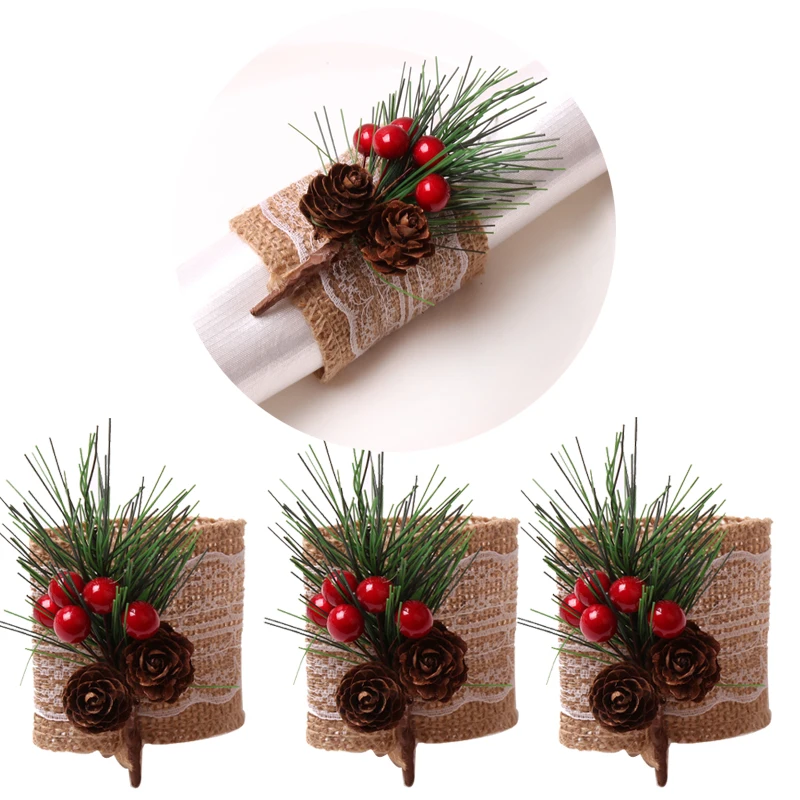 Christmas Theme Pine Leaves Cones Napkin Rings Set Of Six Wooden Hemp Winter Outdoor Wedding Party Tabletop Decoration Gifts
Christmas Theme Pine Leaves Cones Napkin Rings Set Of Six Wooden Hemp Winter Outdoor Wedding Party Tabletop Decoration Gifts