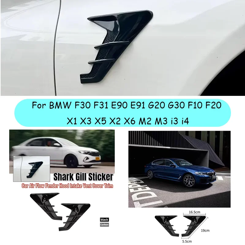 For BMW 2PCS Carbon Fiber Car Air Flow Fender Hood Intake Vent Cover Trim Side Wing Shark Gill Ventilation Stickers
For BMW 2PCS Carbon Fiber Car Air Flow Fender Hood Intake Vent Cover Trim Side Wing Shark Gill Ventilation Stickers