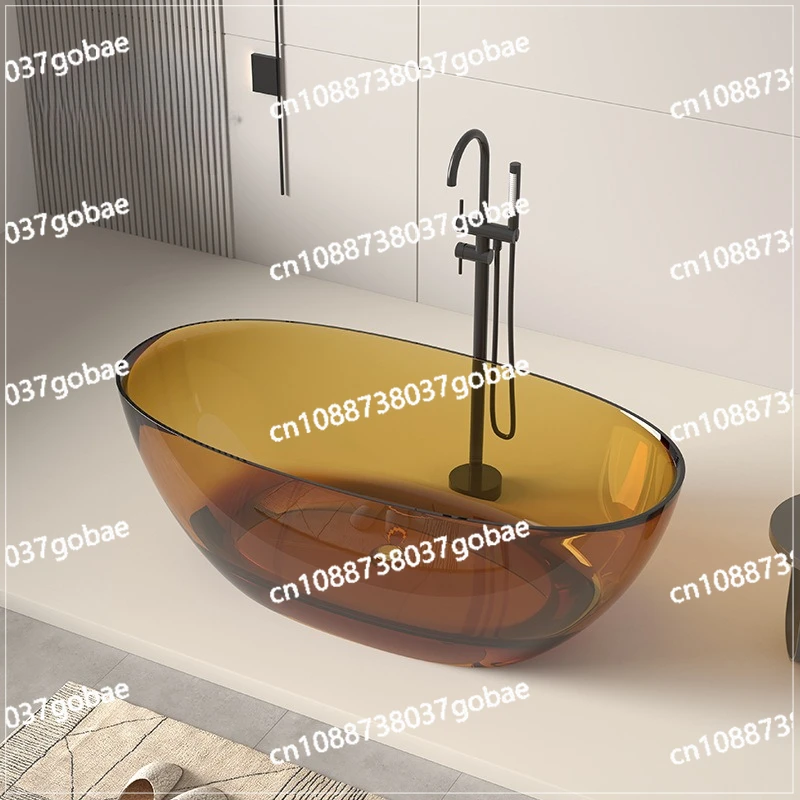 Oval integrated bathtub Free-standing bathtub Crystal bathtub Transparent color resin thin edge
Oval integrated bathtub Free-standing bathtub Crystal bathtub Transparent color resin thin edge