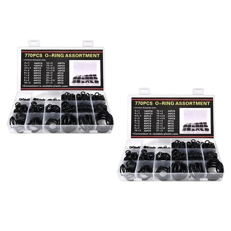 New-770 PCS O-Ring Assortment Black Rubber Seals Suitable Water Faucet,Shower Faucet,Etc.
New-770 PCS O-Ring Assortment Black Rubber Seals Suitable Water Faucet,Shower Faucet,Etc.