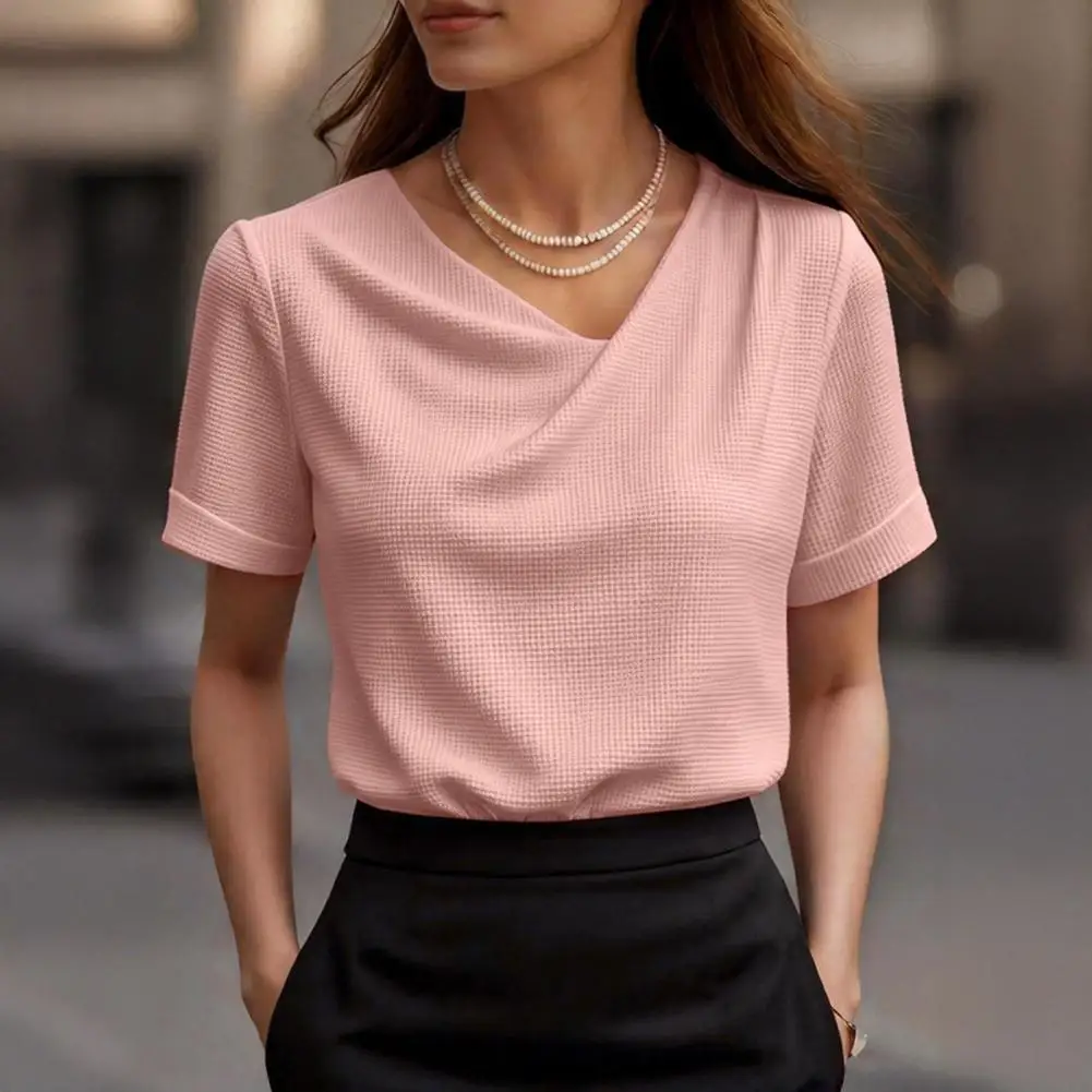 Women Tops Slim Fit Short Sleeve Crossover V-Neck Pullover Tops Pure Color Soft Fabric Summer Shirt Spring Summer Feminine Tops
Women Tops Slim Fit Short Sleeve Crossover V-Neck Pullover Tops Pure Color Soft Fabric Summer Shirt Spring Summer Feminine Tops
