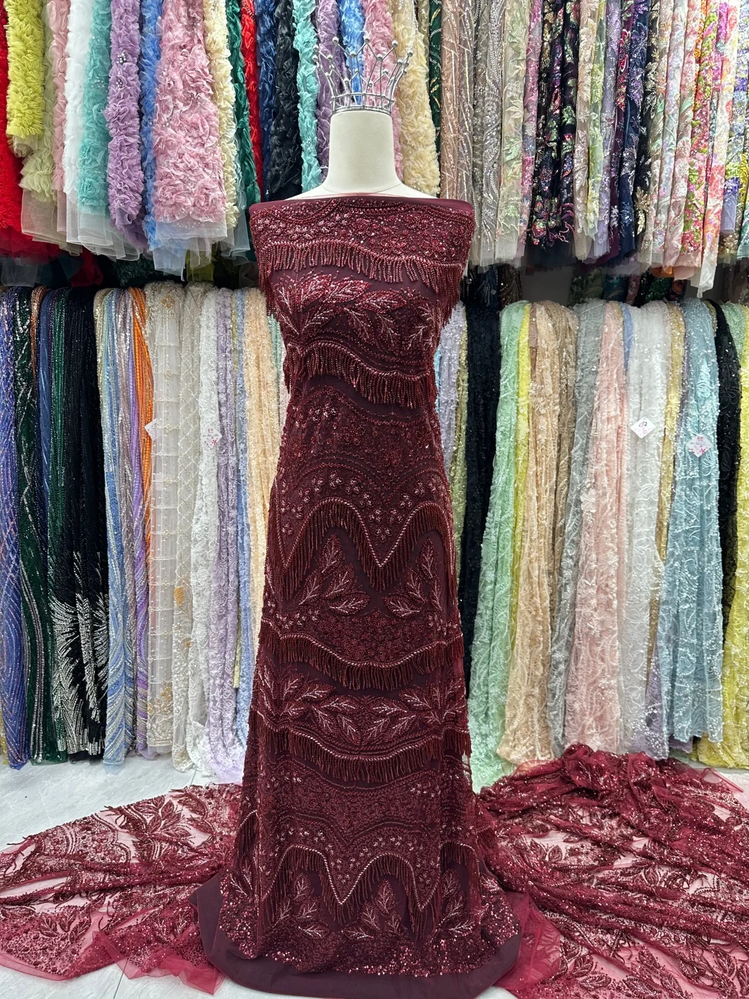 African Sequins Lace Fabric 2026 High Quality Lace Nigerian French Tulle 3D Beaded Lace Fabrics For Sewing Wedding Party Dresses
African Sequins Lace Fabric 2026 High Quality Lace Nigerian French Tulle 3D Beaded Lace Fabrics For Sewing Wedding Party Dresses
