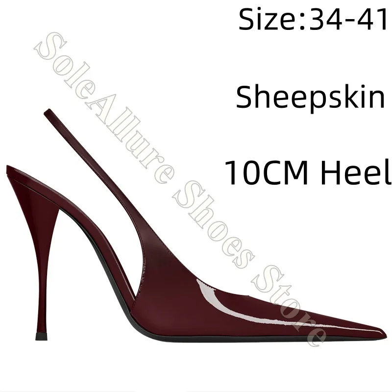 Women Patent Leather Slingback Heels Pointed Toe Stiletto Thin Back Strap Elegant Party Evening Work Office Pumps
Women Patent Leather Slingback Heels Pointed Toe Stiletto Thin Back Strap Elegant Party Evening Work Office Pumps