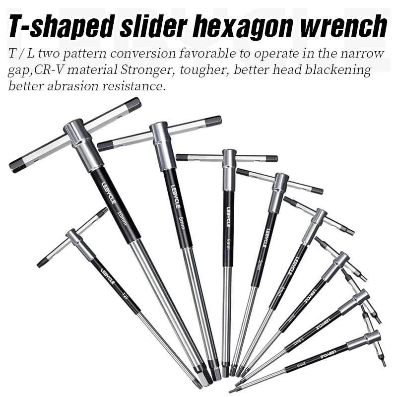 LEBYCEL MTB Road Bicycle T-Shaped Slider Hexagon Wrench 2.5 3 4 5 6 8 10mm T25 Bike Install And Remove Repair Tools
LEBYCEL MTB Road Bicycle T-Shaped Slider Hexagon Wrench 2.5 3 4 5 6 8 10mm T25 Bike Install And Remove Repair Tools
