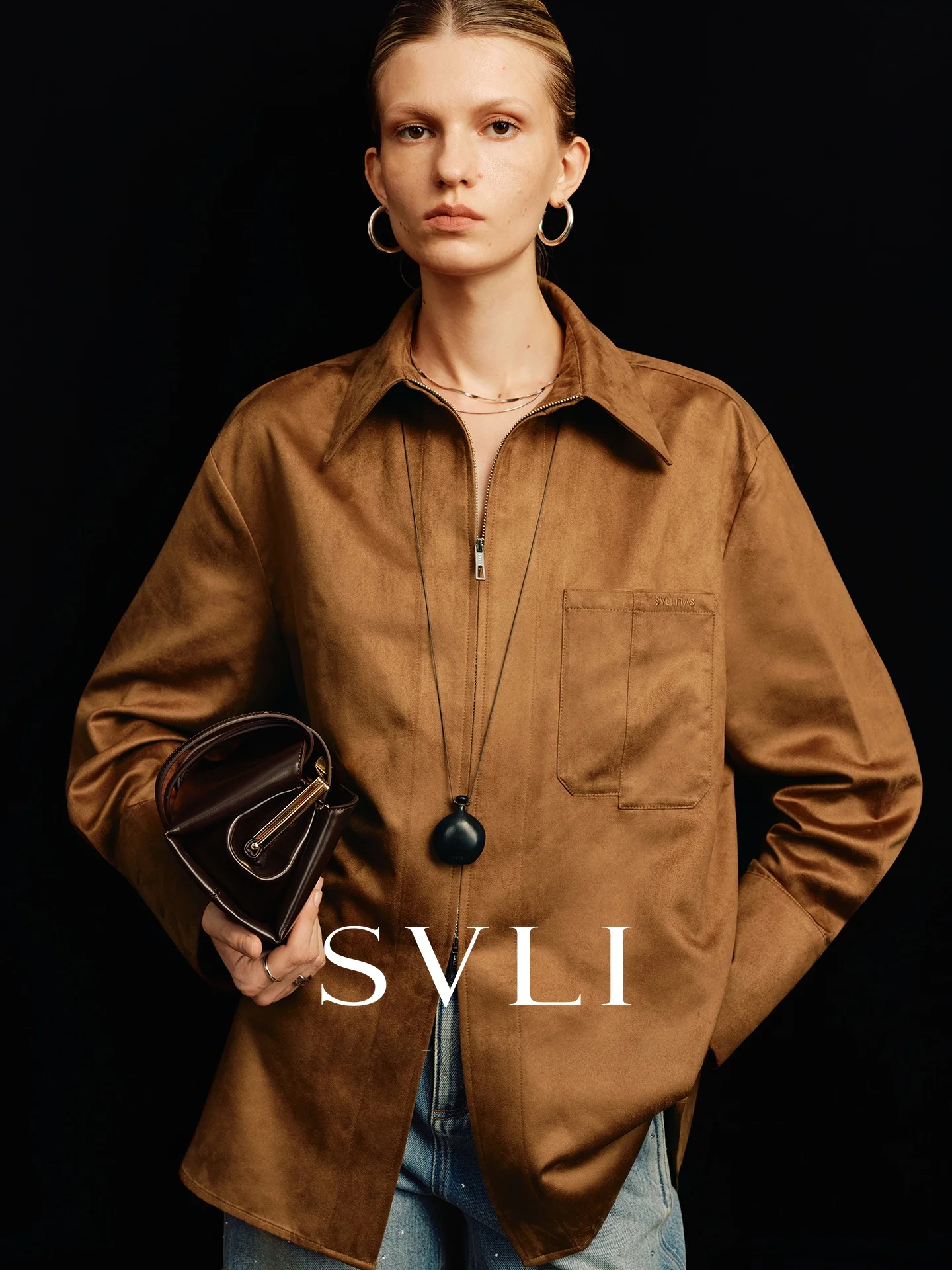 SVLI Double-sided Zipper Suede Feel Embroidered Oversized irt Jaet Warm Casual Sle Women's Long Sve Flip Collar Coat
SVLI Double-sided Zipper Suede Feel Embroidered Oversized irt Jaet Warm Casual Sle Women's Long Sve Flip Collar Coat