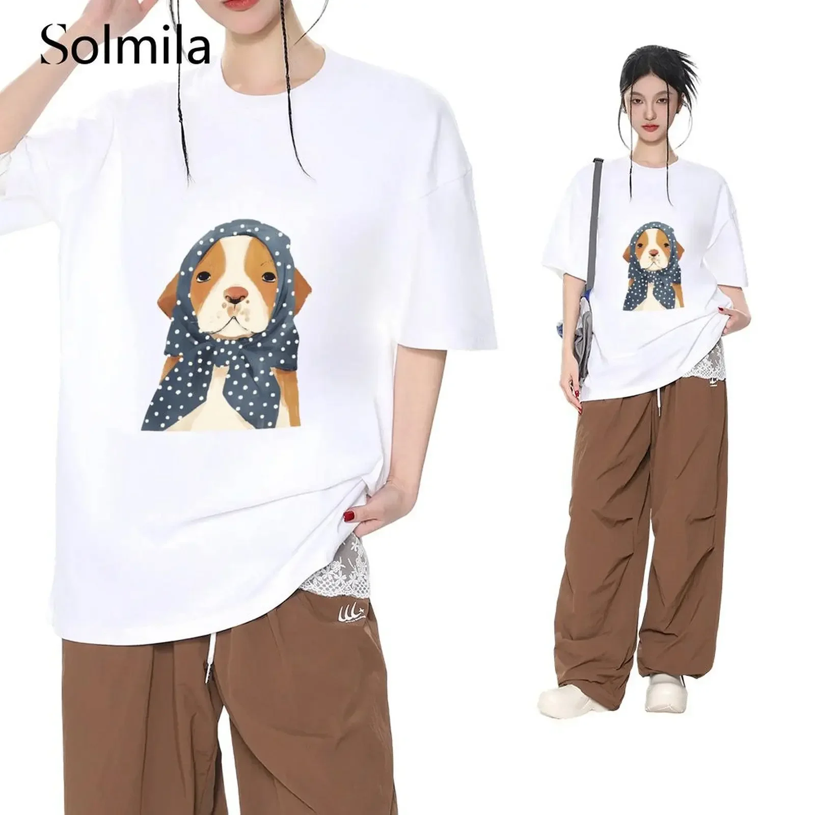 Women's Quick Drying Oversize Tshirt Short Sleeve Top Cute Dog Pattern Korean Comfortable Summer Casual & Travel Streetwear
Women's Quick Drying Oversize Tshirt Short Sleeve Top Cute Dog Pattern Korean Comfortable Summer Casual & Travel Streetwear