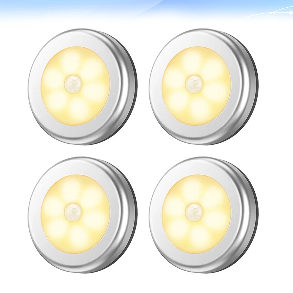4pcs Human Body Round Night Light For Home Kitchen Cabinet Bathroom Infrared Sensor Low Power Warm White Light Silver
4pcs Human Body Round Night Light For Home Kitchen Cabinet Bathroom Infrared Sensor Low Power Warm White Light Silver