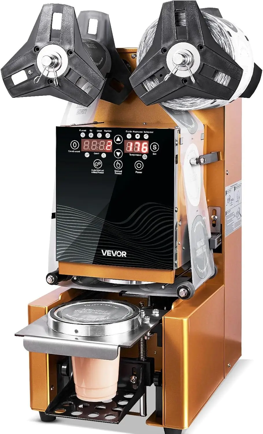 Fully Automatic Cup Sealing Machine 500 650 Cups H Cup Sealer Machine for 190 mm Tall 90 95 mm Cup Electric Tea Sealer
Fully Automatic Cup Sealing Machine 500 650 Cups H Cup Sealer Machine for 190 mm Tall 90 95 mm Cup Electric Tea Sealer