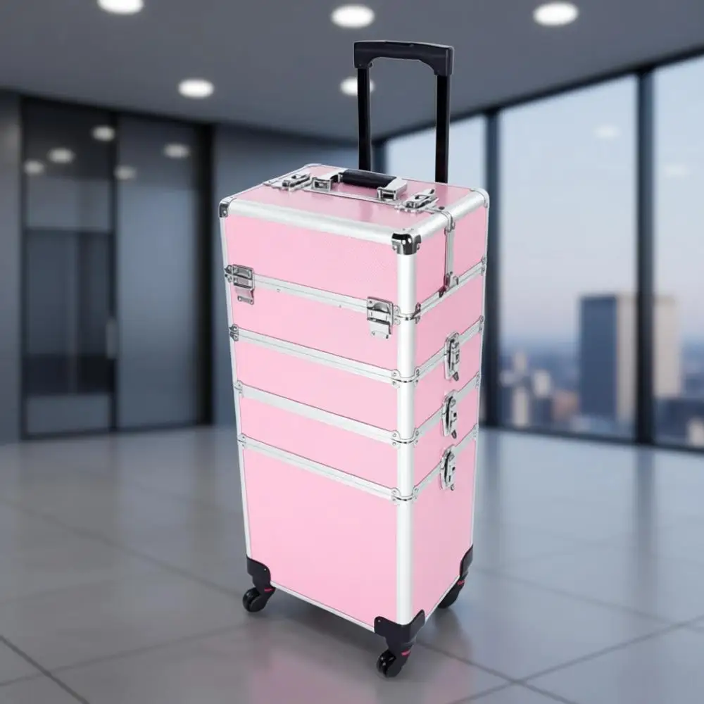 4-in-1 Rolling Makeup Train Case, Portable Travel Organizer, Cosmetic Display Suitcase with Wheels, Lockable Storage (Pink)
4-in-1 Rolling Makeup Train Case, Portable Travel Organizer, Cosmetic Display Suitcase with Wheels, Lockable Storage (Pink)