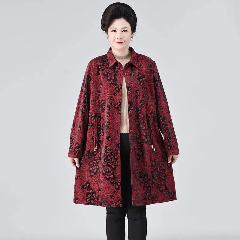 High Quality Women's Long Trench Coats Fashion Large Size Printed Cardigan Shirts Spring Autumn Mother Windbreaker Outwear 12XL
High Quality Women's Long Trench Coats Fashion Large Size Printed Cardigan Shirts Spring Autumn Mother Windbreaker Outwear 12XL