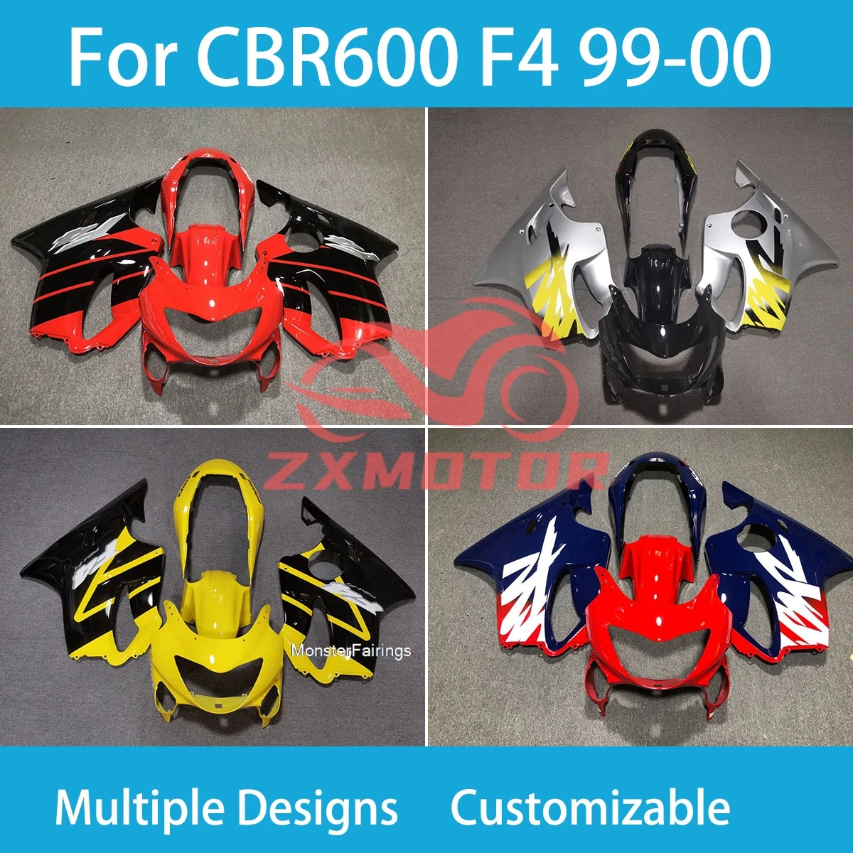 Full Fairing Kit CBR600F4 99 00 Customizable Motorcycle Body Parts Set Fairings for Honda CBR600 F4 1999 2000
Full Fairing Kit CBR600F4 99 00 Customizable Motorcycle Body Parts Set Fairings for Honda CBR600 F4 1999 2000