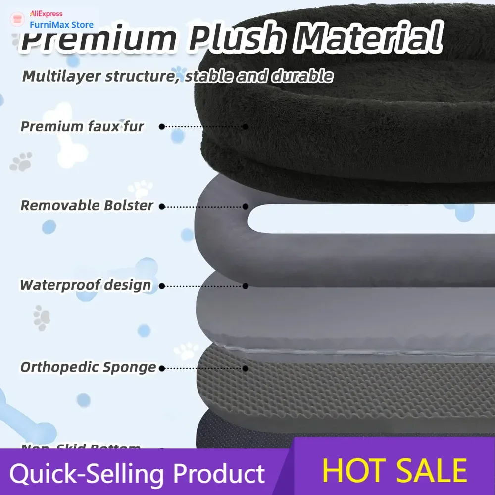 Limited-time promotion 71''x45''x12'' Human Dog Bed, Washable Faux Fur Pet Bed for People & Pets, Orthopedic Napping with Pillow
Limited-time promotion 71''x45''x12'' Human Dog Bed, Washable Faux Fur Pet Bed for People & Pets, Orthopedic Napping with Pillow