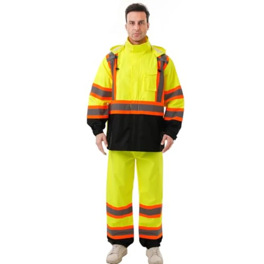 Hi Vis Safety rain Jacket Reflective Class 3 Rain coat with Inner Mesh Lining and Pockets High Visibility Waterproof work Rain
Hi Vis Safety rain Jacket Reflective Class 3 Rain coat with Inner Mesh Lining and Pockets High Visibility Waterproof work Rain