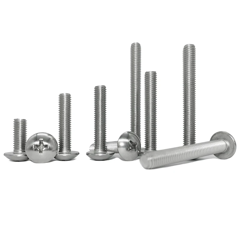 M4 304 Stainless Steel Truss Head Cross Recessed Machine Screws / Phillips Mushroom Head Bolts 4mm x 5-100mm DIN7985
M4 304 Stainless Steel Truss Head Cross Recessed Machine Screws / Phillips Mushroom Head Bolts 4mm x 5-100mm DIN7985